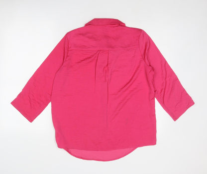 Womens UK Size S Stradivarius Pink Basic Blouse