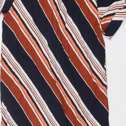 Dorothy Perkins Womens Multicoloured Striped Viscose Shirt Dress Size 8 Collared Button