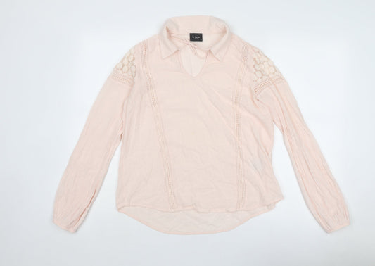 Womens UK Size S VILA Pink Basic Blouse