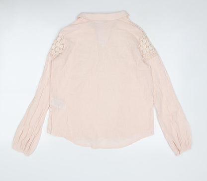 Womens UK Size S VILA Pink Basic Blouse