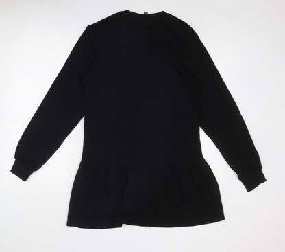 Divided by H&M Womens Black Cotton Jumper Dress Size XS Round Neck Pullover