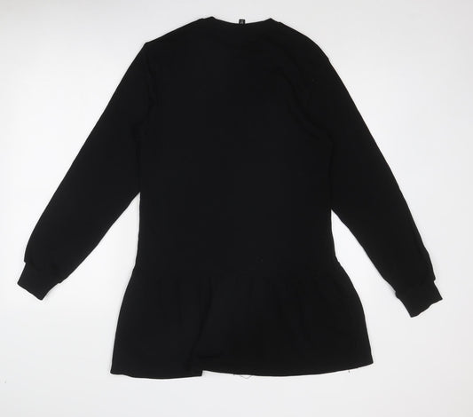 Divided by H&M Womens Black Cotton Jumper Dress Size XS Round Neck Pullover