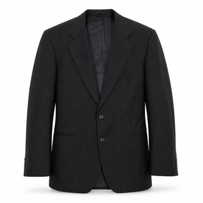 Mann Aspects Mens Black Striped Wool Jacket Suit Jacket Size 42 Regular