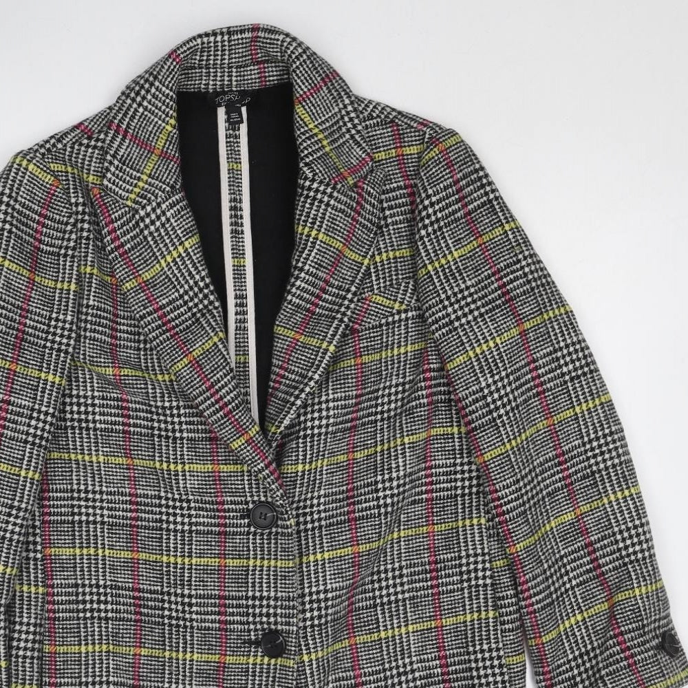 Womens UK Size 6 Topshop Multicoloured Overcoat