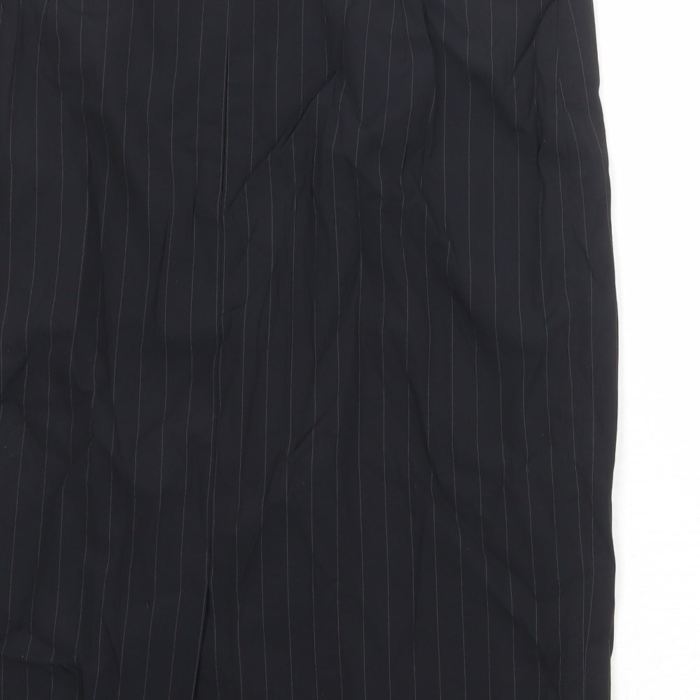 Marcus Womens Black Striped Wool A-Line Skirt Size 10 Zip
