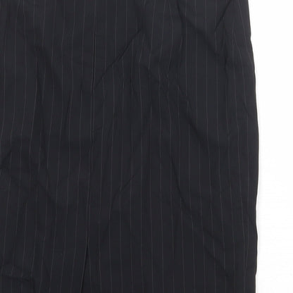 Marcus Womens Black Striped Wool A-Line Skirt Size 10 Zip