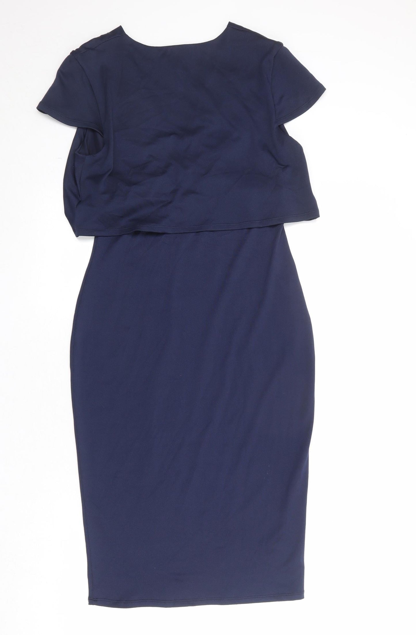 ASOS Womens Blue Polyester A-Line Size 12 V-Neck Pullover