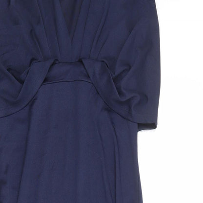 ASOS Womens Blue Polyester A-Line Size 12 V-Neck Pullover