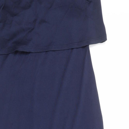 ASOS Womens Blue Polyester A-Line Size 12 V-Neck Pullover