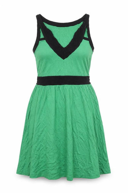 Body Flirt Womens Green Colourblock Viscose Tank Dress Size S V-Neck Pullover