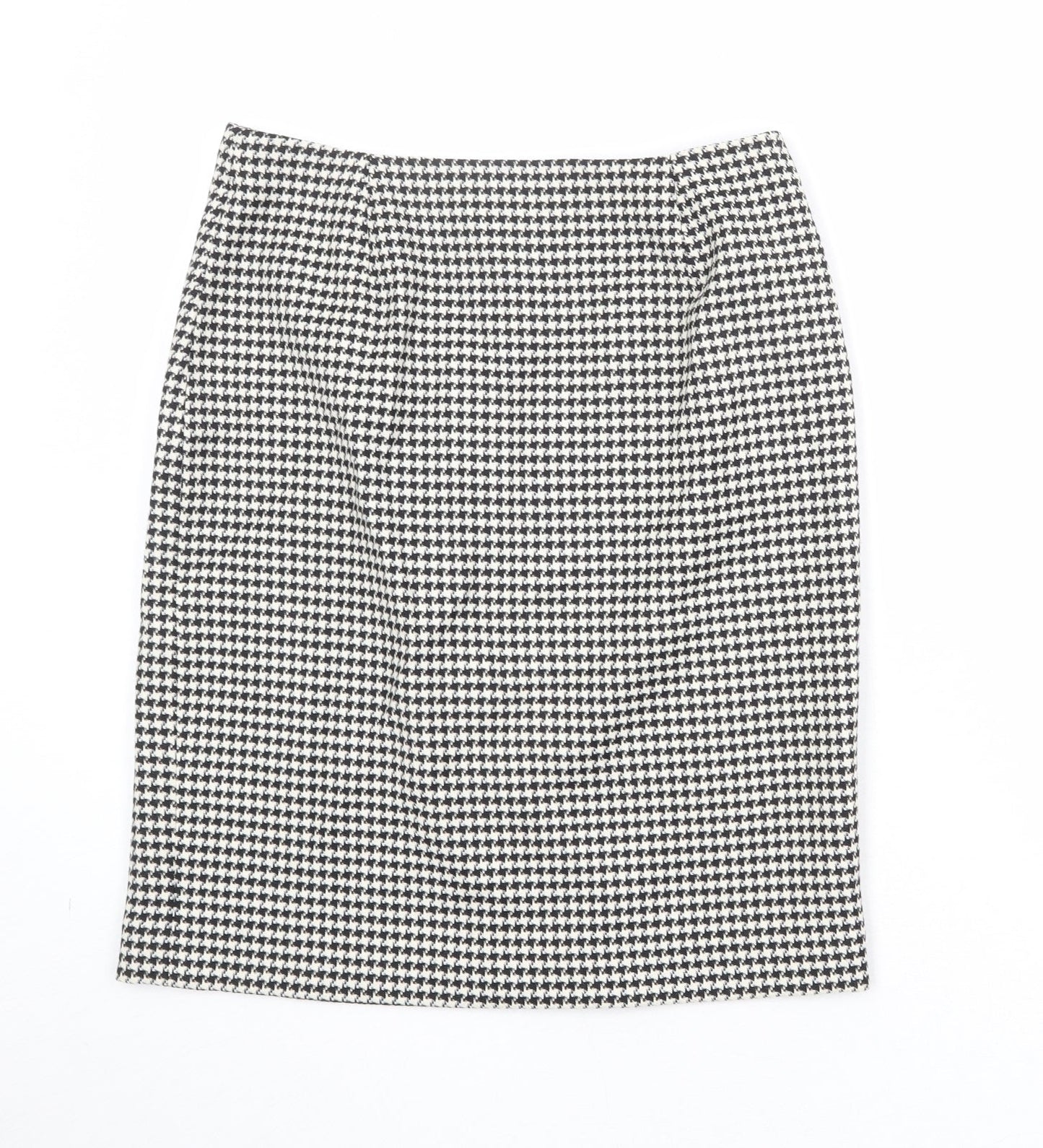 Precis Womens Black Geometric Wool A-Line Skirt Size 12 Zip