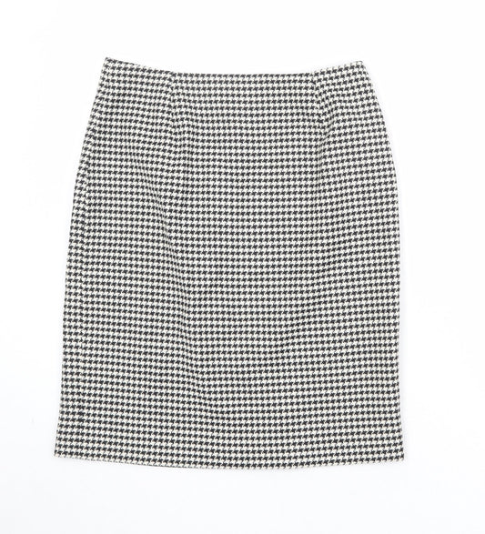 Precis Womens Black Geometric Wool A-Line Skirt Size 12 Zip