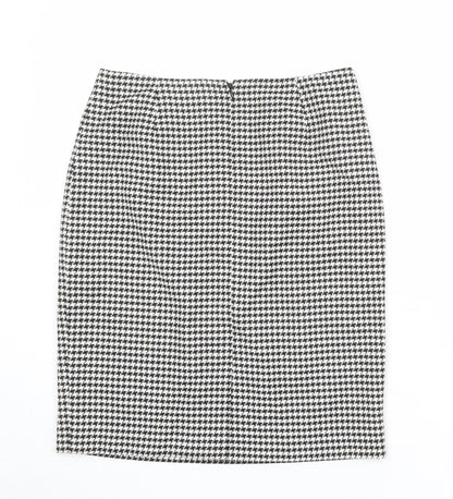 Precis Womens Black Geometric Wool A-Line Skirt Size 12 Zip
