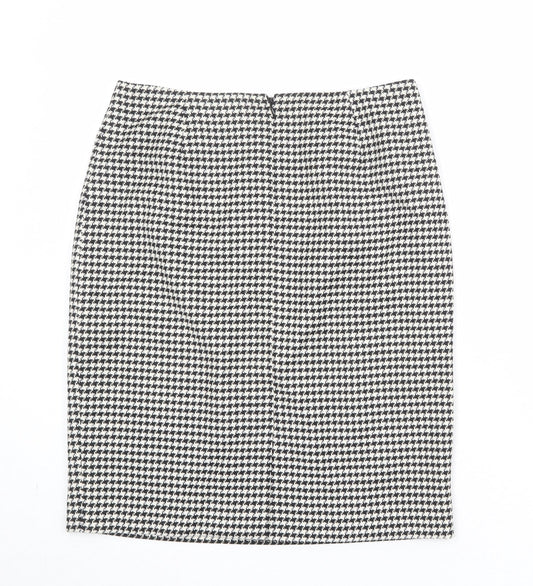 Precis Womens Black Geometric Wool A-Line Skirt Size 12 Zip