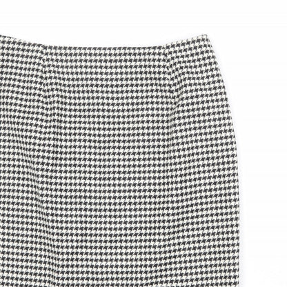 Precis Womens Black Geometric Wool A-Line Skirt Size 12 Zip