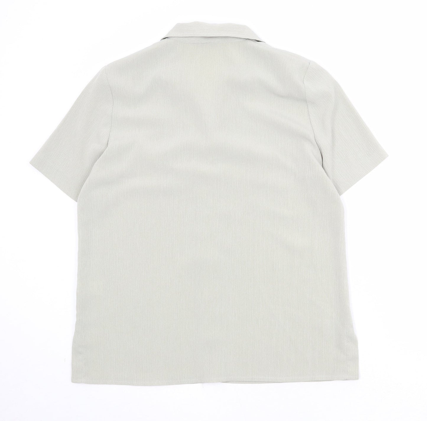 Berkertex Womens Green Polyester Basic Button-Up Size 12 Collared