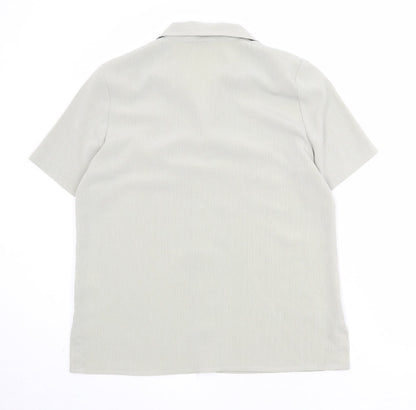 Berkertex Womens Green Polyester Basic Button-Up Size 12 Collared