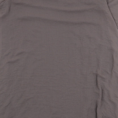 Zara Womens Brown Polyester Shift Size M Round Neck Button