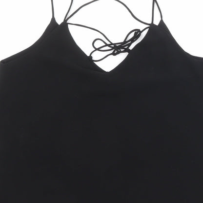 New Look Womens Black Polyester Basic Tank Size 10 V-Neck