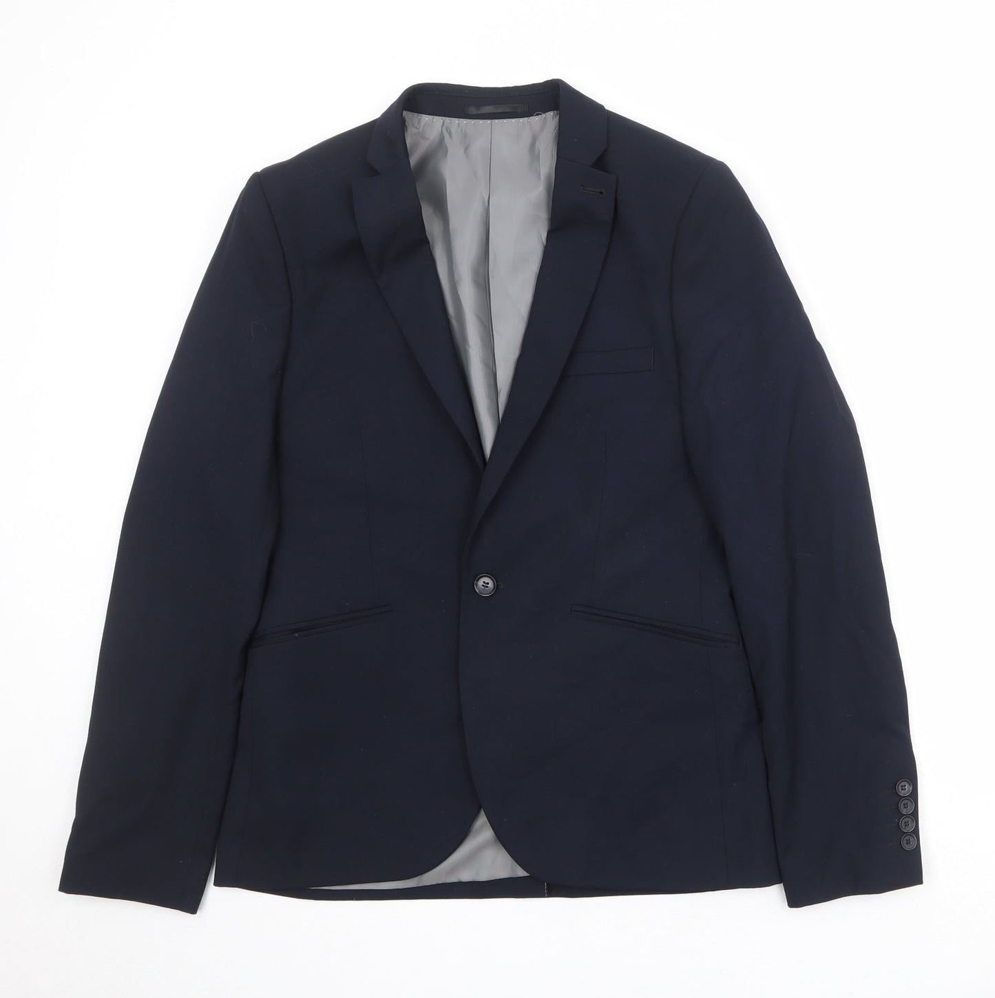 Mens UK Size 38 Topman Regular Blue Suit Jacket