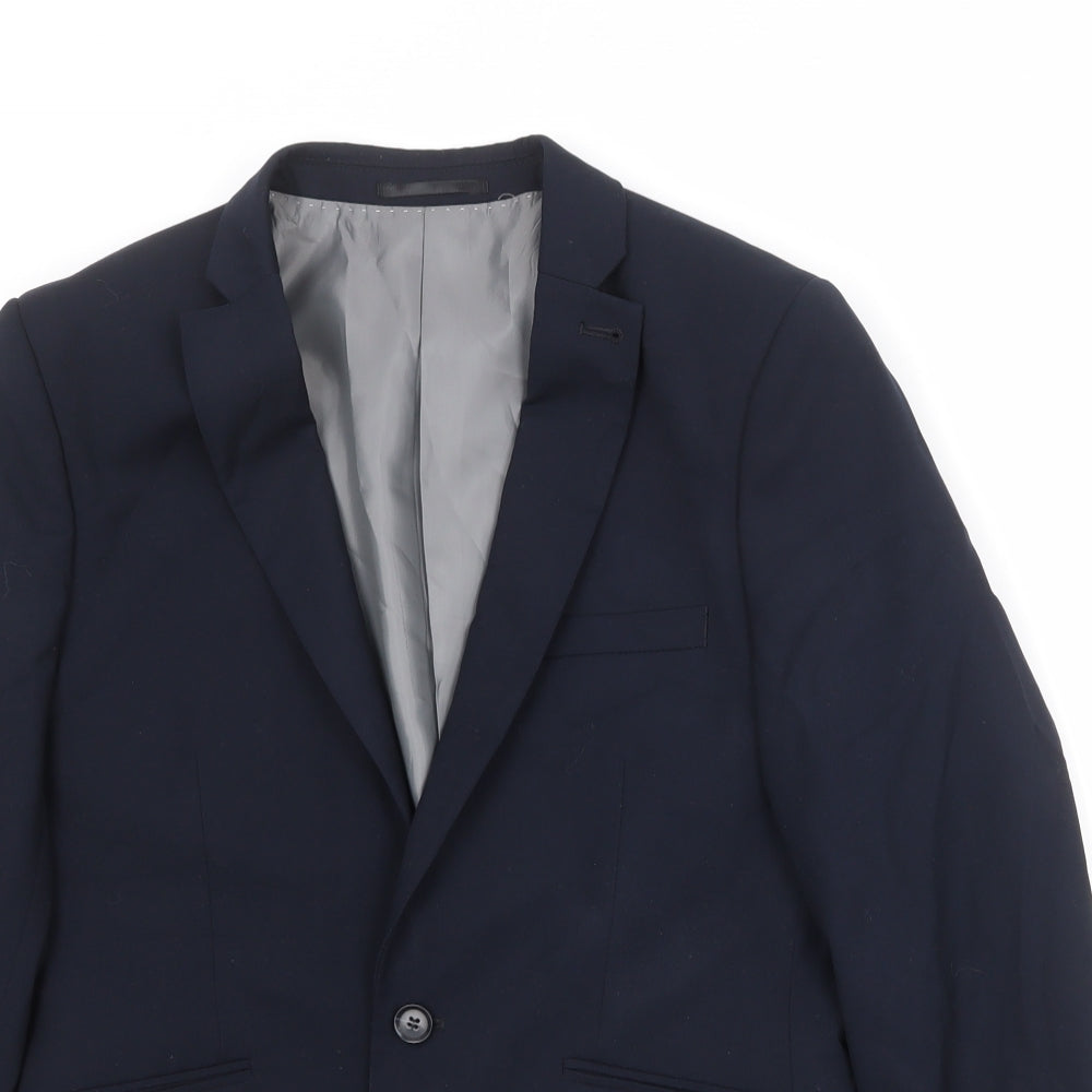 Mens UK Size 38 Topman Regular Blue Suit Jacket