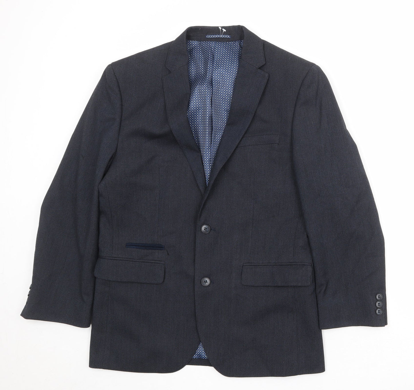 Mens UK Size 38 Fellini Regular Blue Suit Jacket