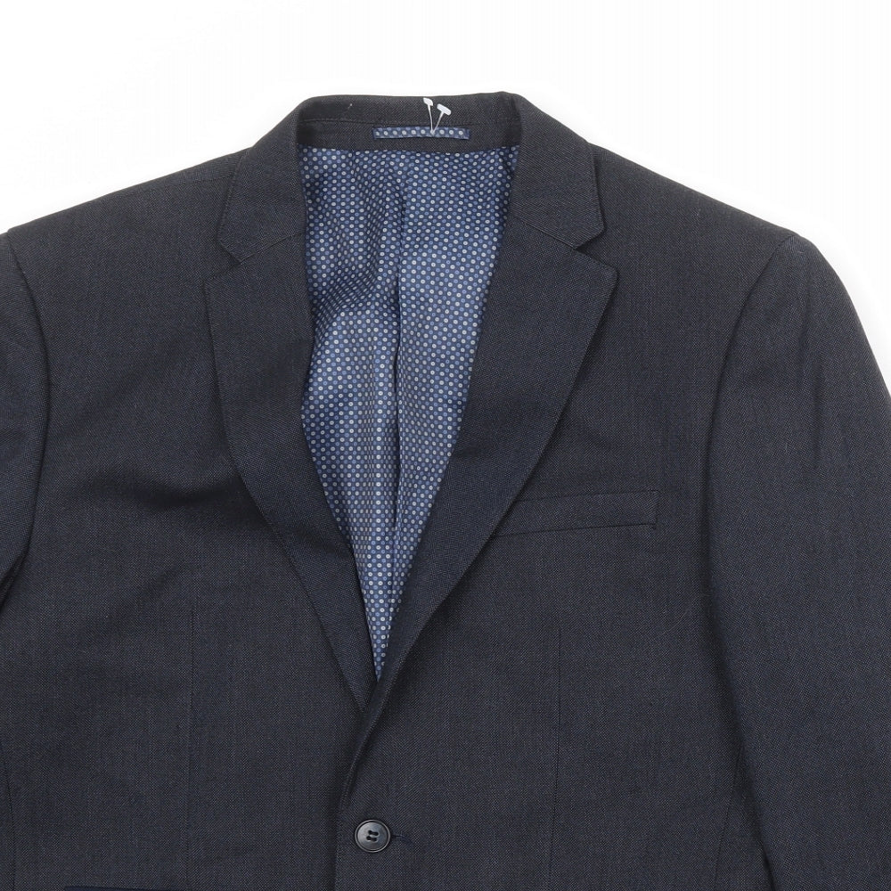 Mens UK Size 38 Fellini Regular Blue Suit Jacket