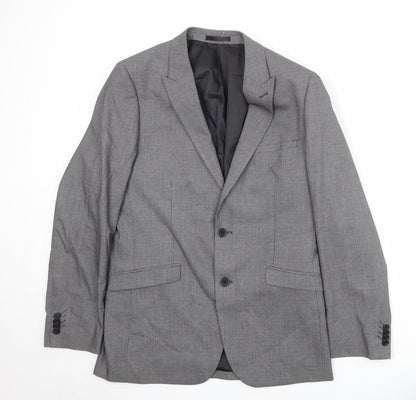 Mens UK Size 40 OneSix5ive Regular Grey Suit Jacket