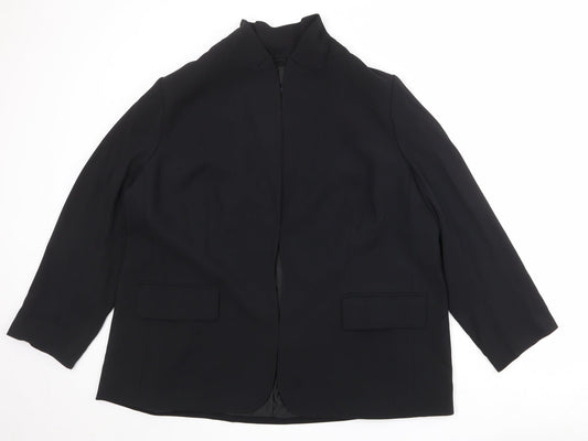 Marks and Spencer Womens Black Polyester Jacket Blazer Size 20