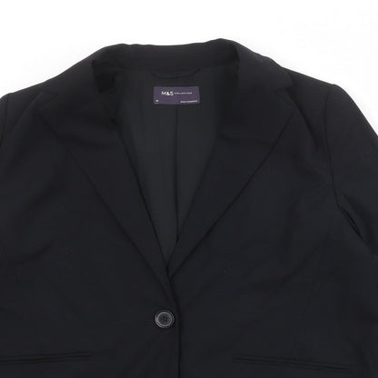 Marks and Spencer Womens Black Polyester Jacket Suit Jacket Size 14