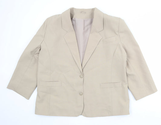 Debenhams Womens Beige Polyester Jacket Blazer Size 18