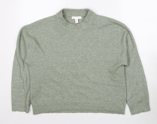 Womens UK Size XS H&M Green Pullover Jumper