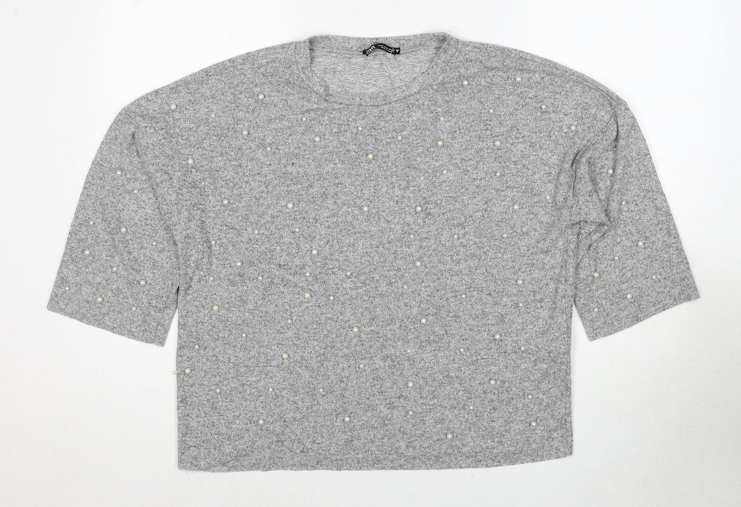 Womens UK Size S Zara Grey Pullover Jumper
