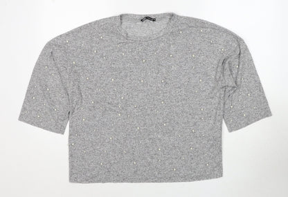 Womens UK Size S Zara Grey Pullover Jumper
