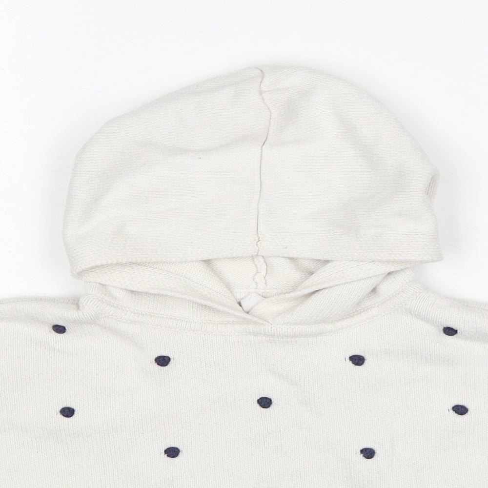 Gap Girls Ivory Round Neck Polka Dot Cotton Pullover Jumper Size 3 Years Pullover