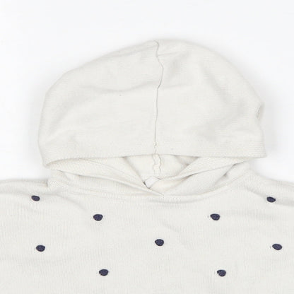 Gap Girls Ivory Round Neck Polka Dot Cotton Pullover Jumper Size 3 Years Pullover