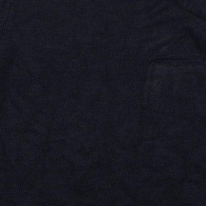 Evans Womens Blue Round Neck Polka Dot Acrylic Pullover Jumper Size 14