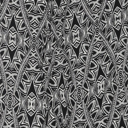 New Look Womens Black Geometric Polyester Trousers Size 10 Regular Drawstring