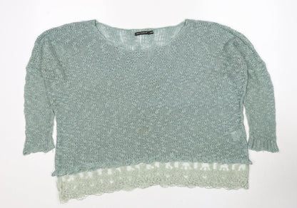 Womens UK Size S QED London Green Pullover Jumper