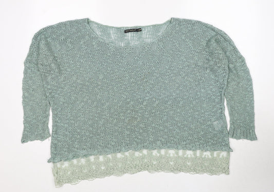 Womens UK Size S QED London Green Pullover Jumper