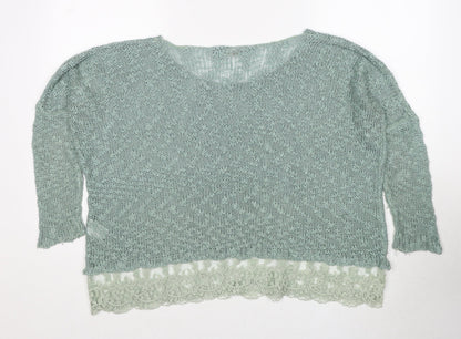 Womens UK Size S QED London Green Pullover Jumper