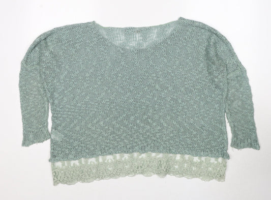Womens UK Size S QED London Green Pullover Jumper