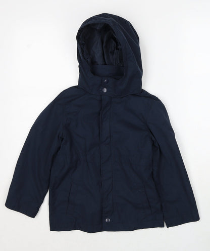 Additional front view of NAME IT girls’ blue jacket, size 6, years zip
