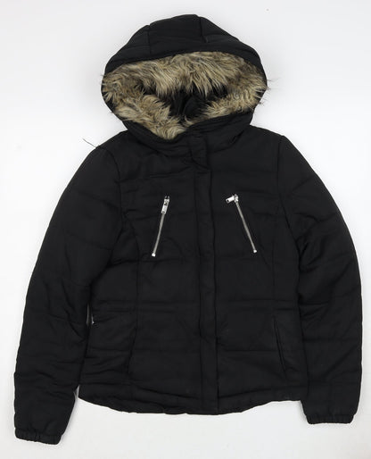 Womens UK Size 8 H&M Black Puffer Jacket