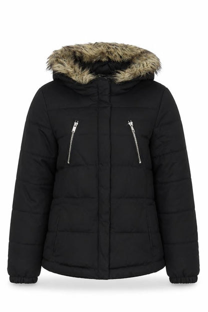 Womens UK Size 8 H&M Black Puffer Jacket