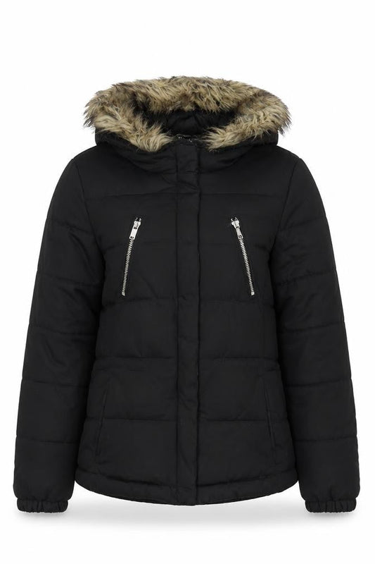 Womens UK Size 8 H&M Black Puffer Jacket