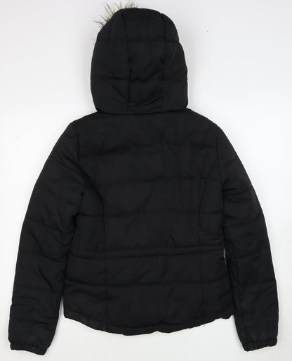 Womens UK Size 8 H&M Black Puffer Jacket