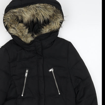 Womens UK Size 8 H&M Black Puffer Jacket