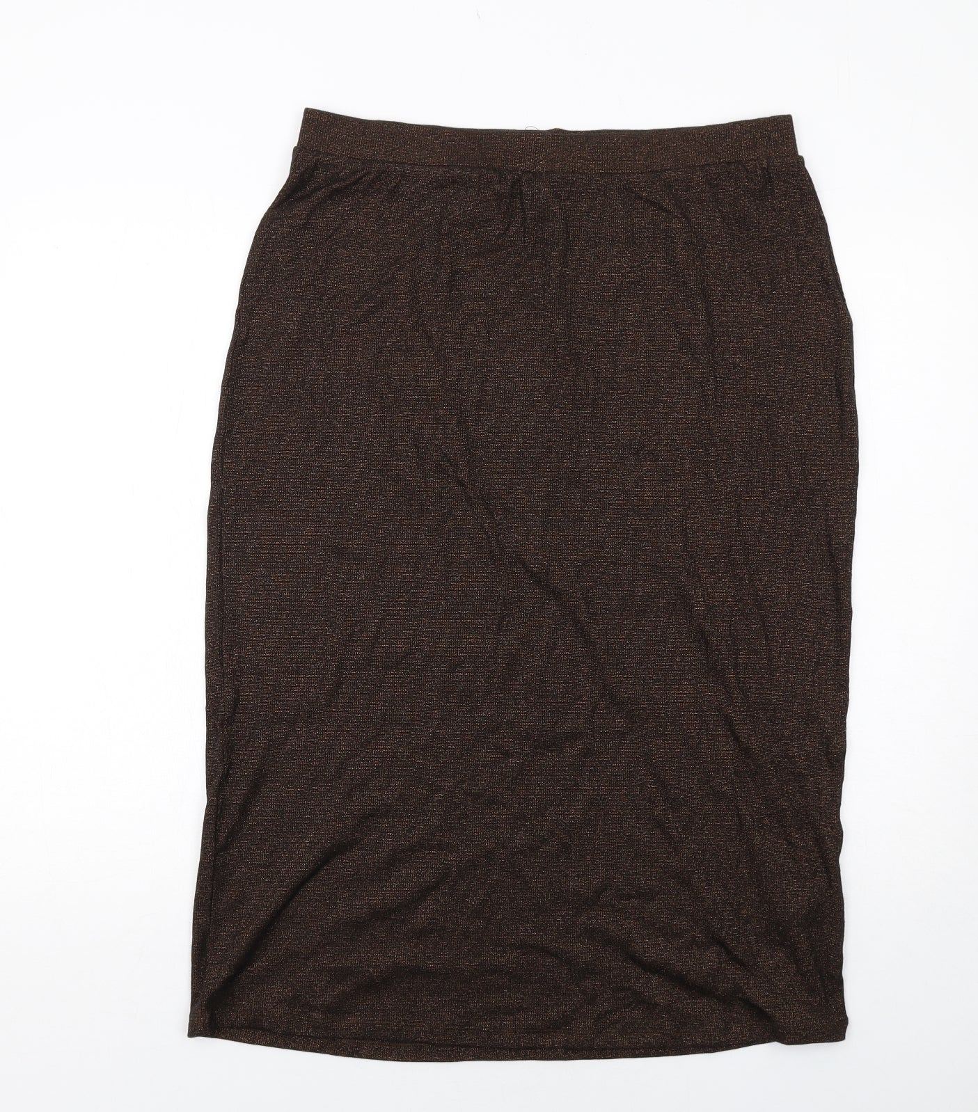 Marks and Spencer Womens Brown Cotton A-Line Skirt Size 16