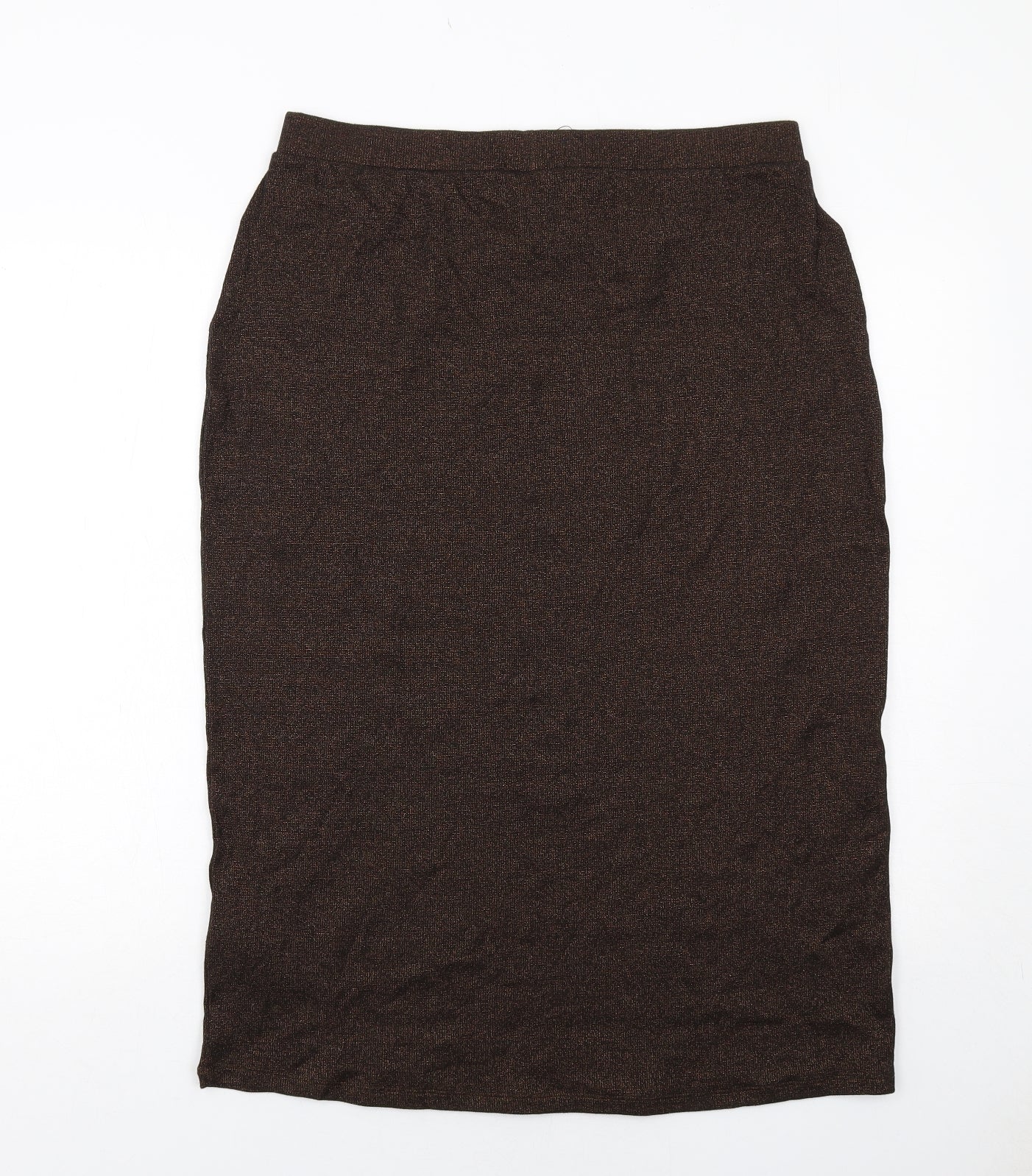 Marks and Spencer Womens Brown Cotton A-Line Skirt Size 16